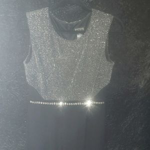 Enfocus studio size 10 black and silver long  dress